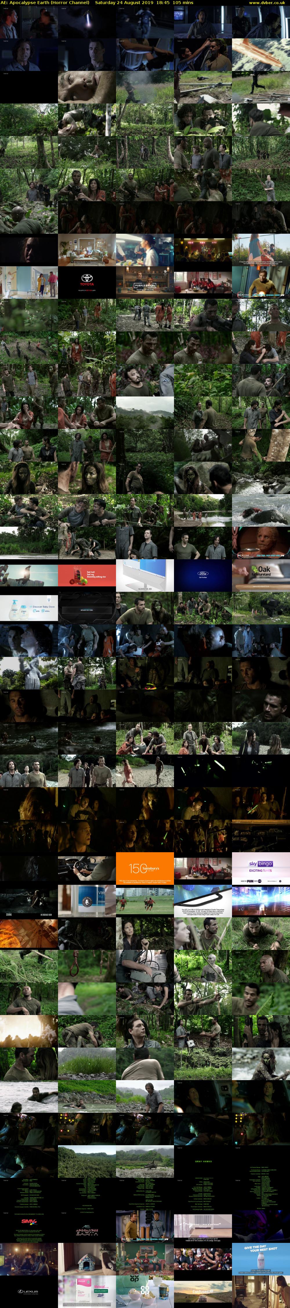 AE: Apocalypse Earth (Horror Channel) Saturday 24 August 2019 18:45 - 20:30