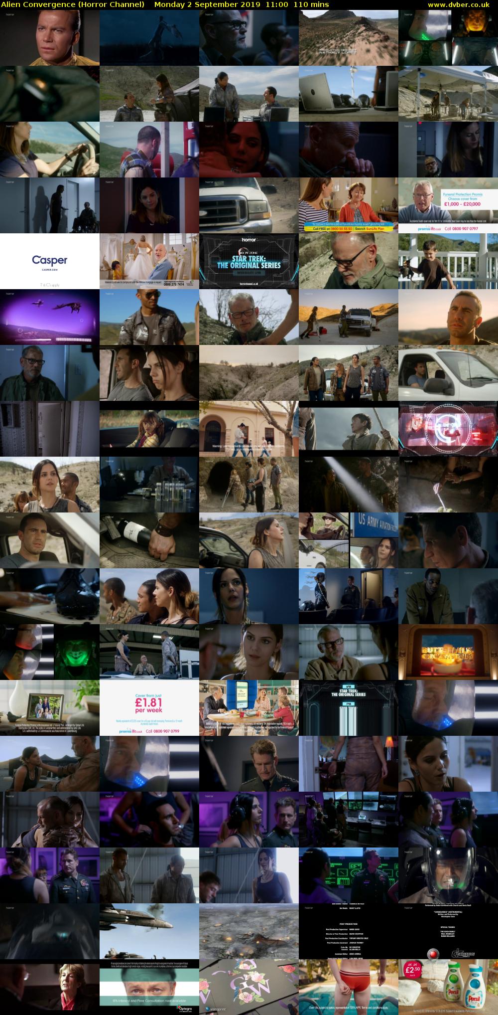 Alien Convergence (Horror Channel) Monday 2 September 2019 11:00 - 12:50