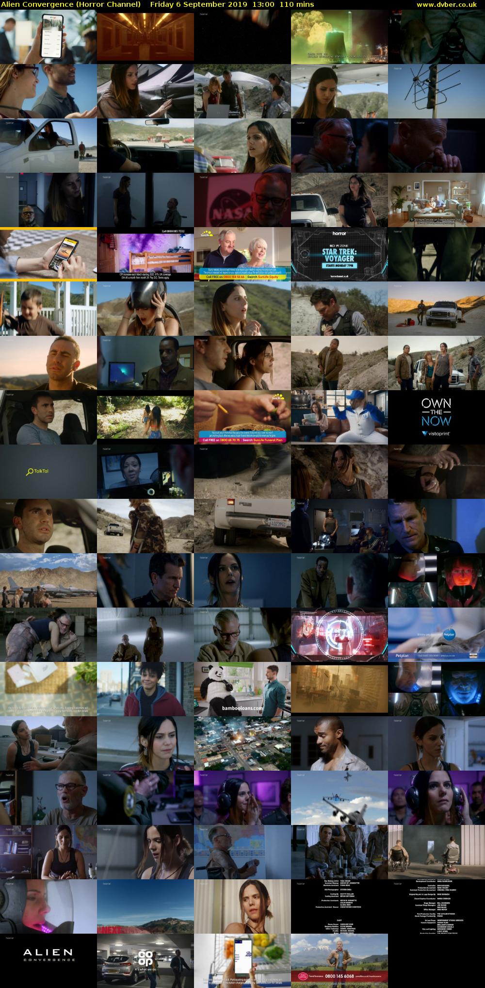Alien Convergence (Horror Channel) Friday 6 September 2019 13:00 - 14:50