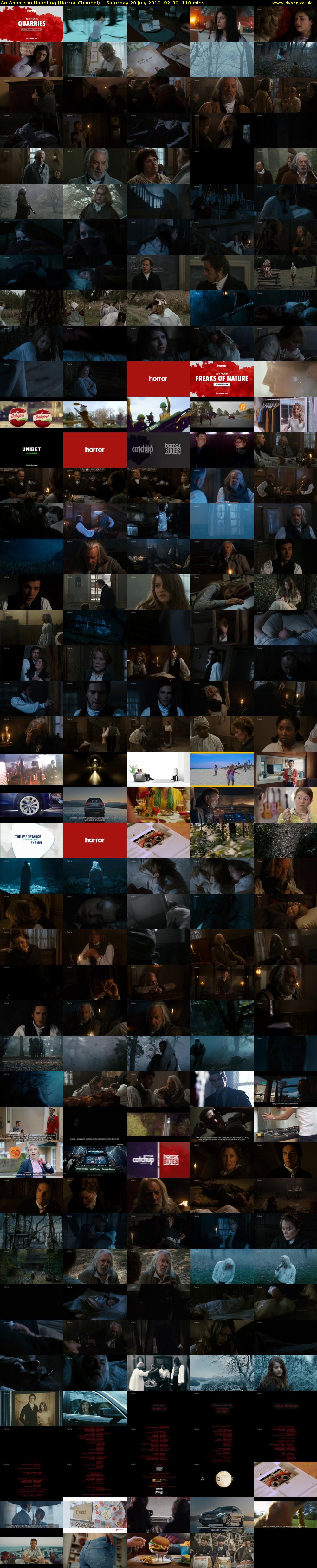 An American Haunting (Horror Channel) Saturday 20 July 2019 02:30 - 04:20