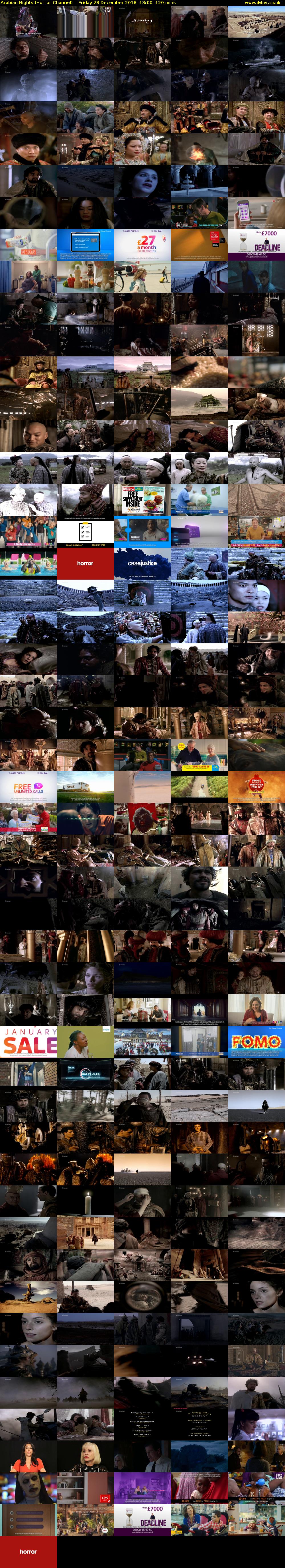 Arabian Nights (Horror Channel) Friday 28 December 2018 13:00 - 15:00