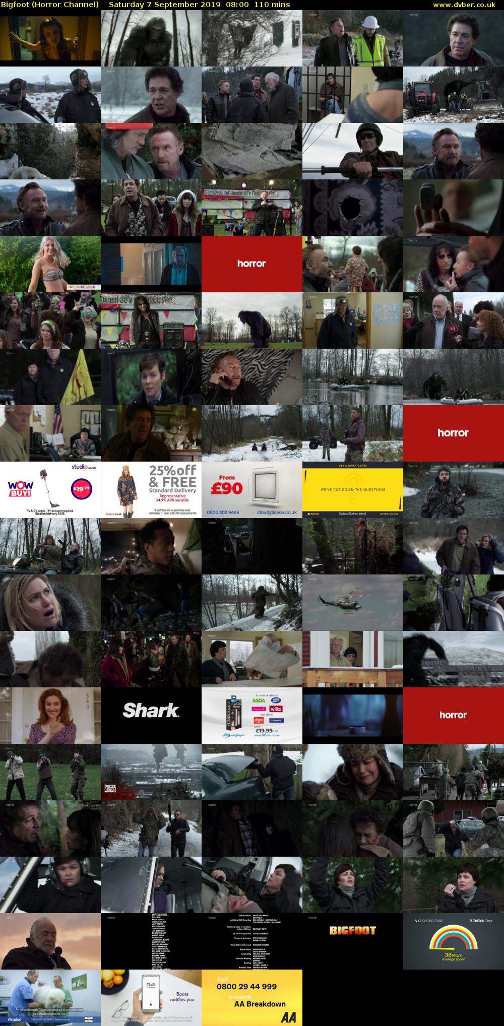 Bigfoot (Horror Channel) Saturday 7 September 2019 08:00 - 09:50