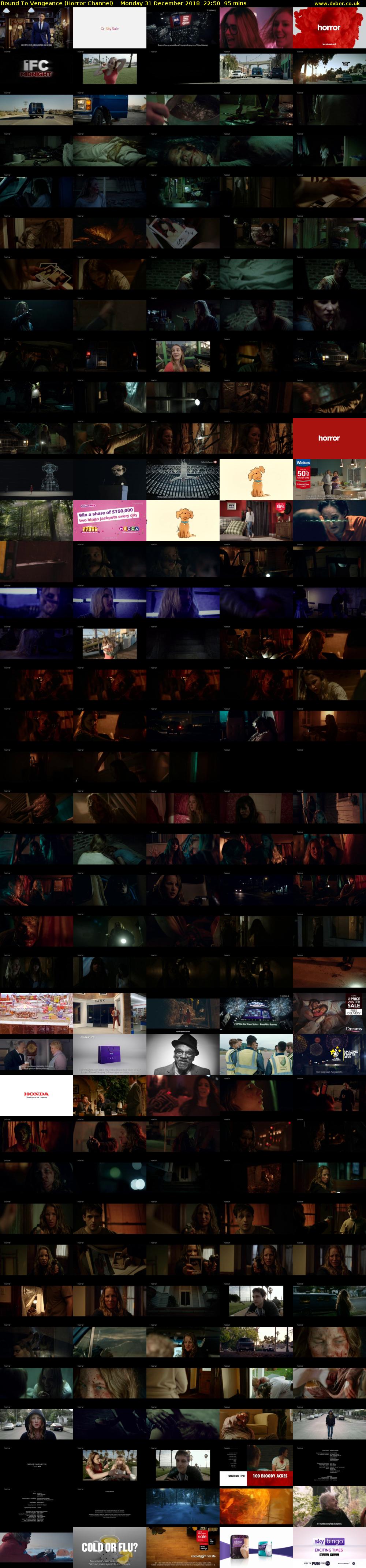 Bound To Vengeance (Horror Channel) Monday 31 December 2018 22:50 - 00:25