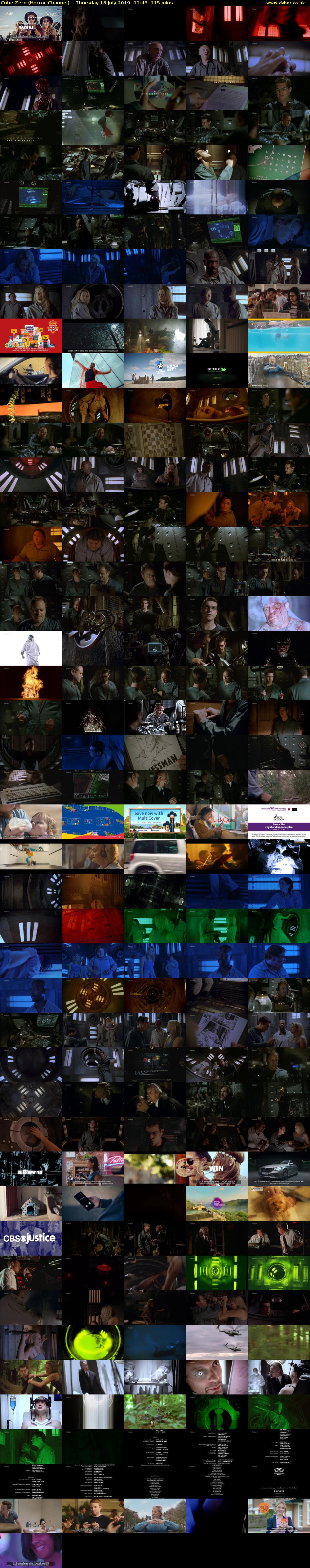 Cube Zero (Horror Channel) Thursday 18 July 2019 00:45 - 02:40