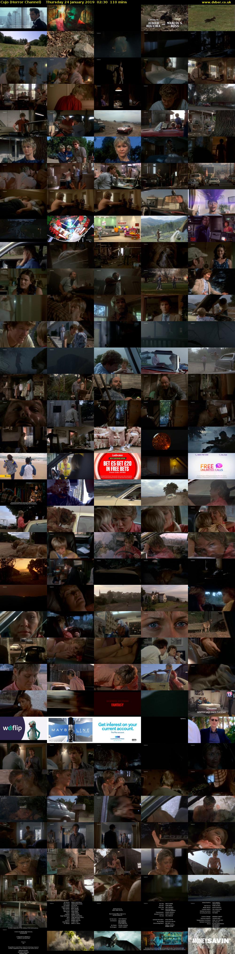 Cujo (Horror Channel) Thursday 24 January 2019 02:30 - 04:20