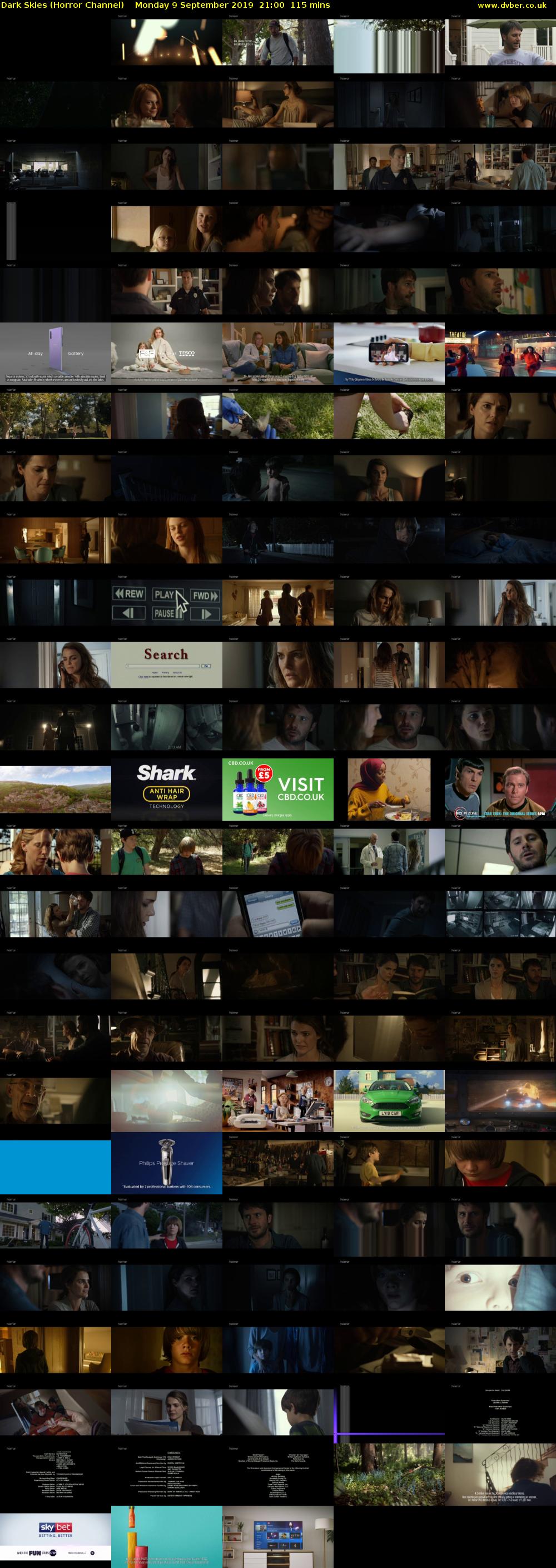 Dark Skies (Horror Channel) Monday 9 September 2019 21:00 - 22:55