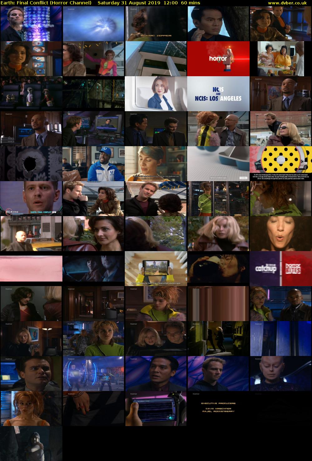 Earth: Final Conflict (Horror Channel) Saturday 31 August 2019 12:00 - 13:00