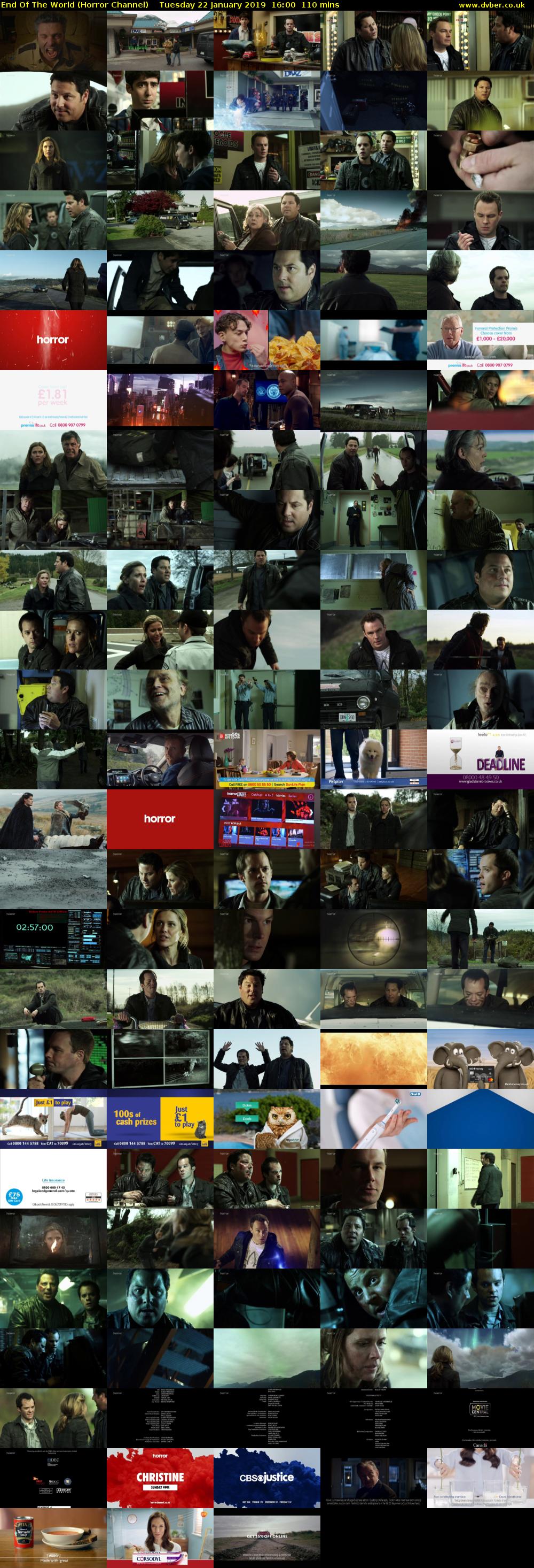 End Of The World (Horror Channel) Tuesday 22 January 2019 16:00 - 17:50