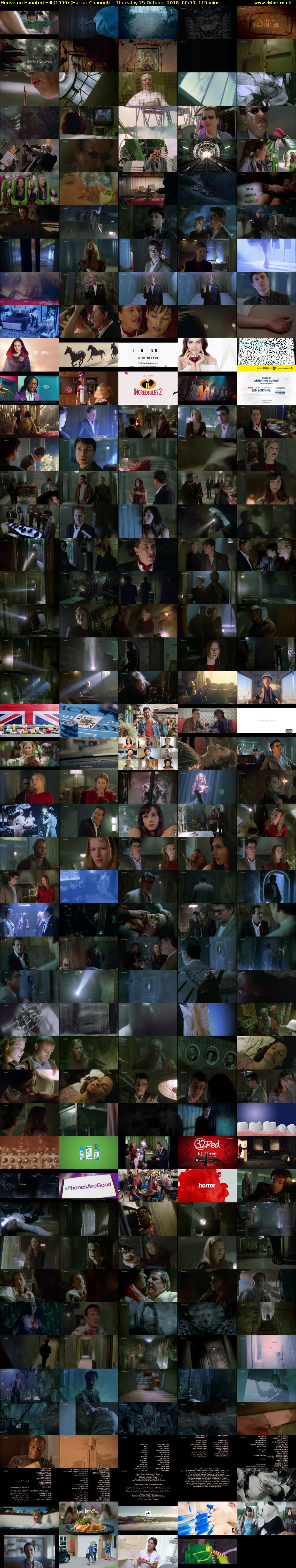 House On Haunted Hill (1999) (Horror Channel) Thursday 25 October 2018 00:50 - 02:45