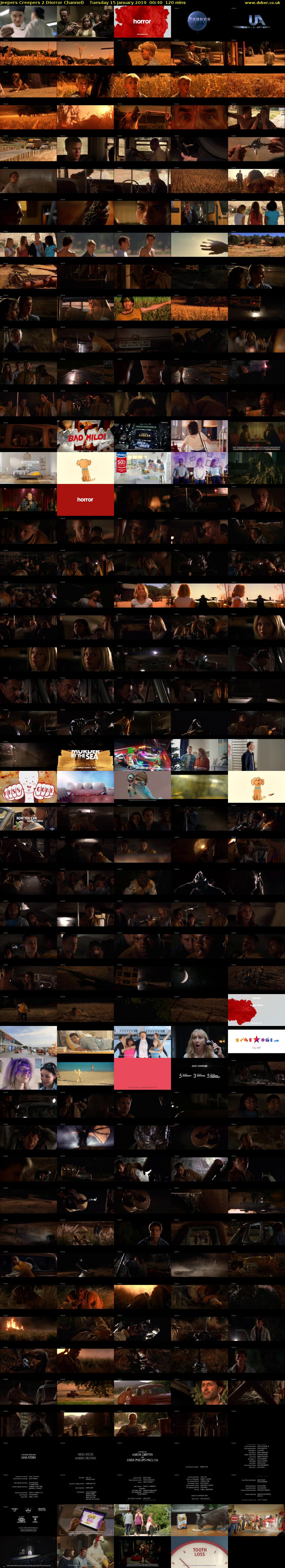 Jeepers Creepers 2 (Horror Channel) Tuesday 15 January 2019 00:40 - 02:40