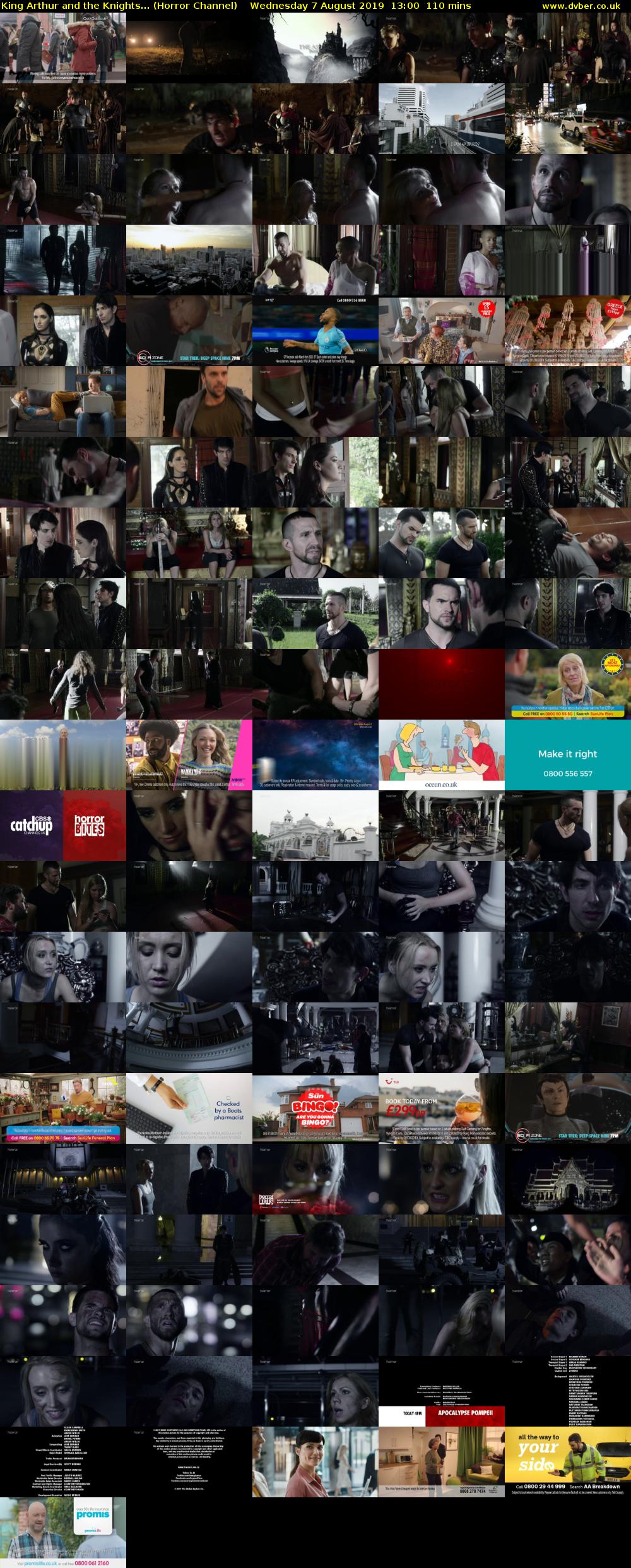 King Arthur and the Knights... (Horror Channel) Wednesday 7 August 2019 13:00 - 14:50