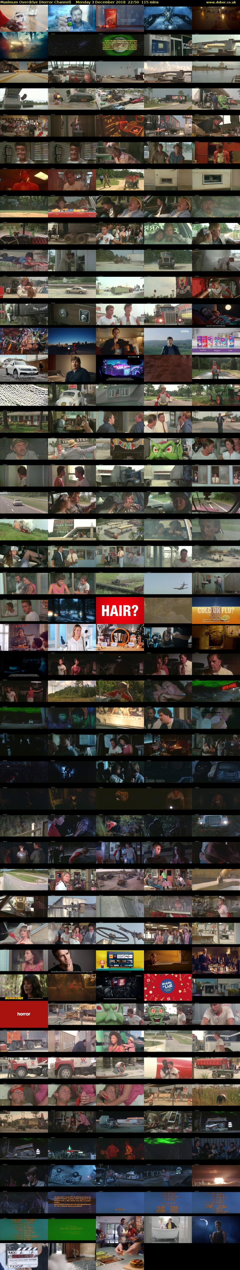 Maximum Overdrive (Horror Channel) Monday 3 December 2018 22:50 - 00:45