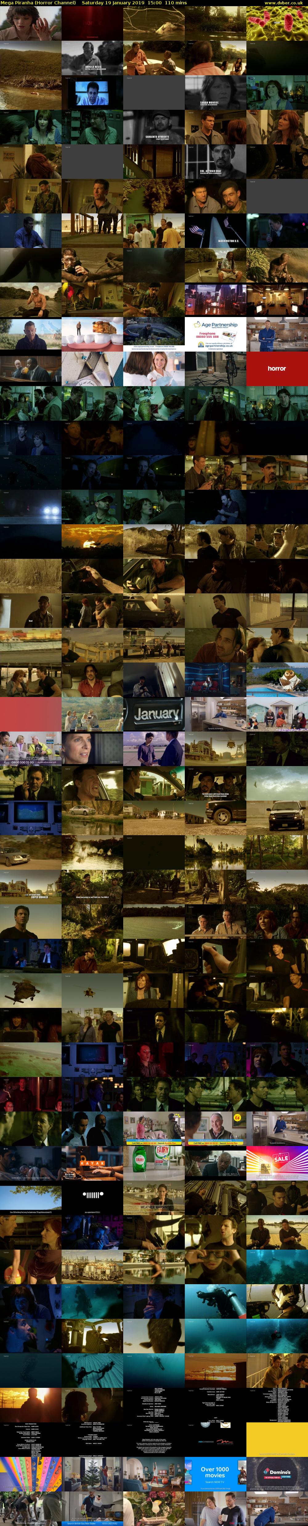 Mega Piranha (Horror Channel) Saturday 19 January 2019 15:00 - 16:50