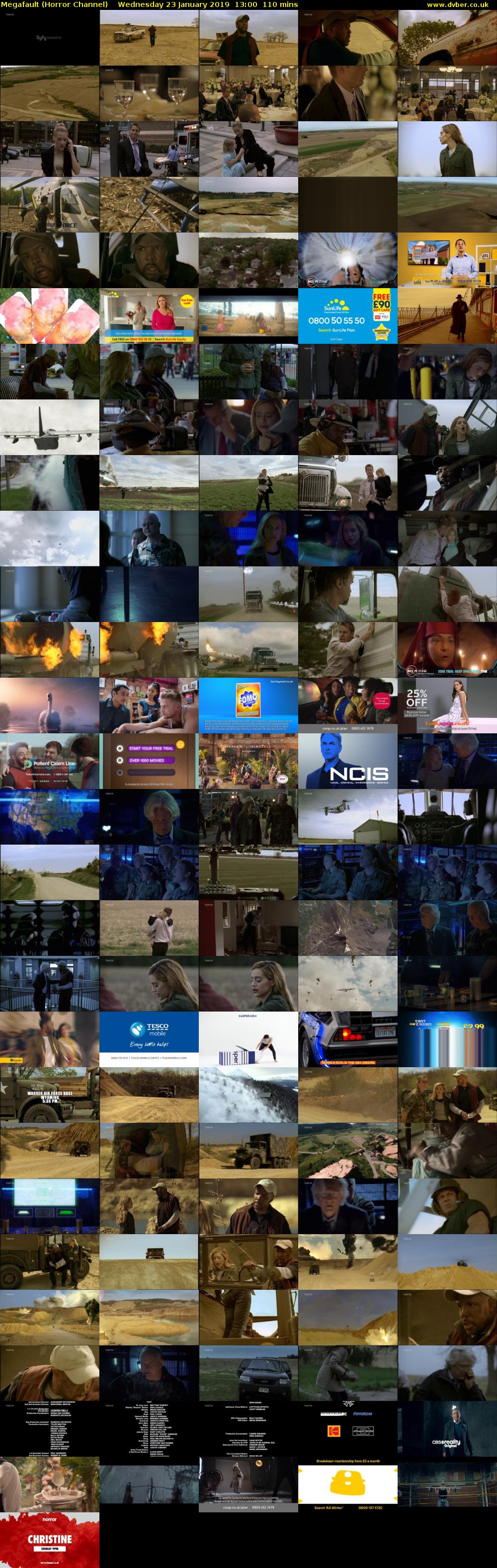 Megafault (Horror Channel) Wednesday 23 January 2019 13:00 - 14:50