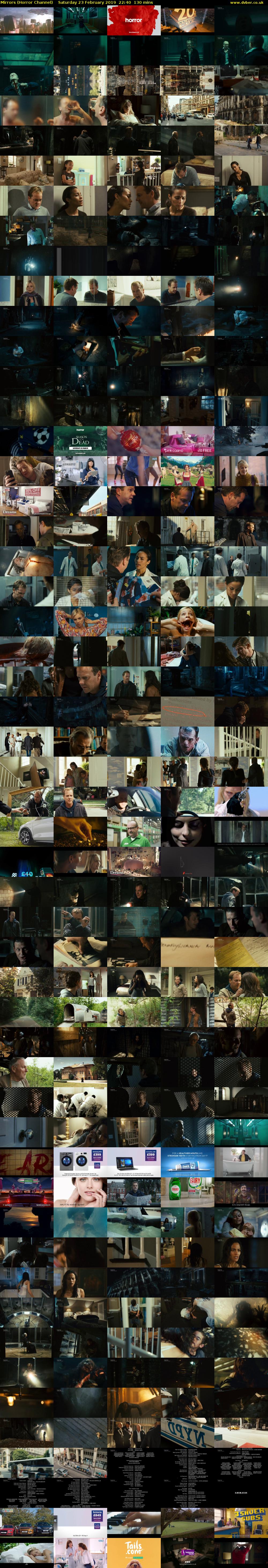 Mirrors (Horror Channel) Saturday 23 February 2019 22:40 - 00:50