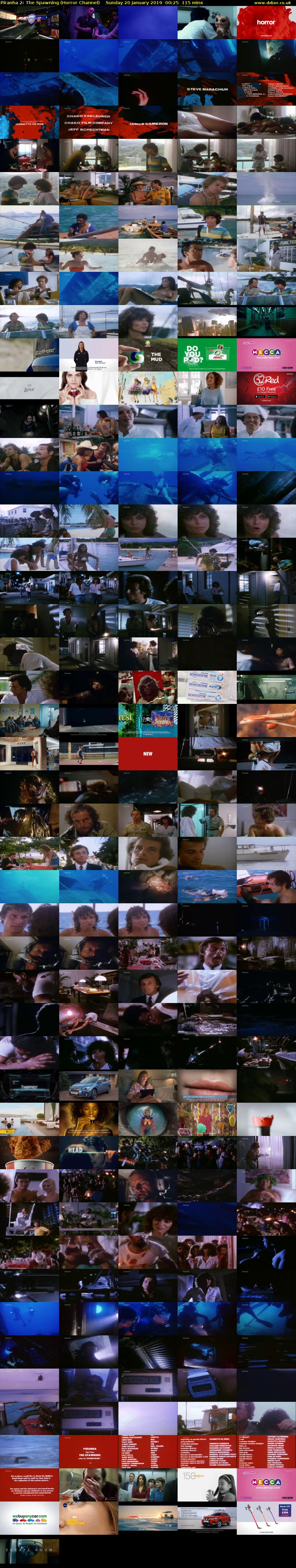 Piranha 2: The Spawning (Horror Channel) Sunday 20 January 2019 00:25 - 02:20