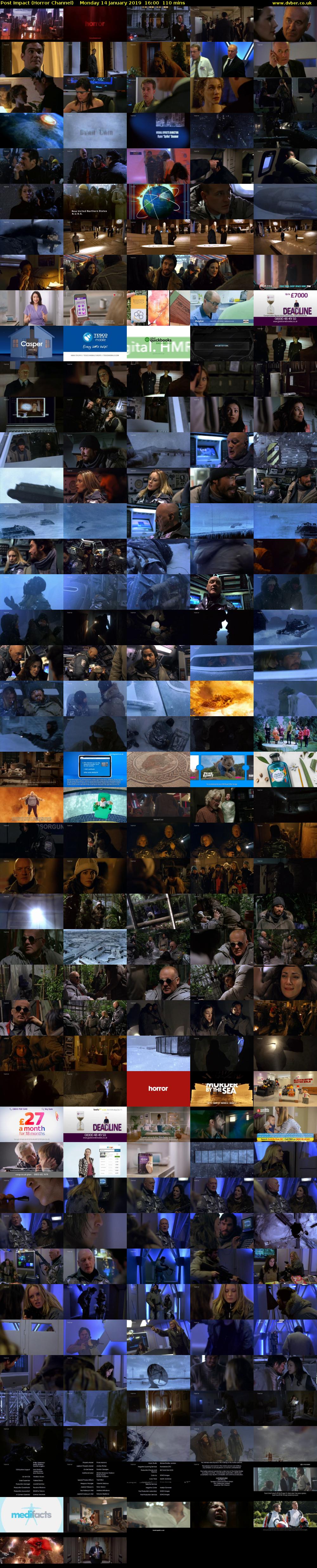 Post Impact (Horror Channel) Monday 14 January 2019 16:00 - 17:50