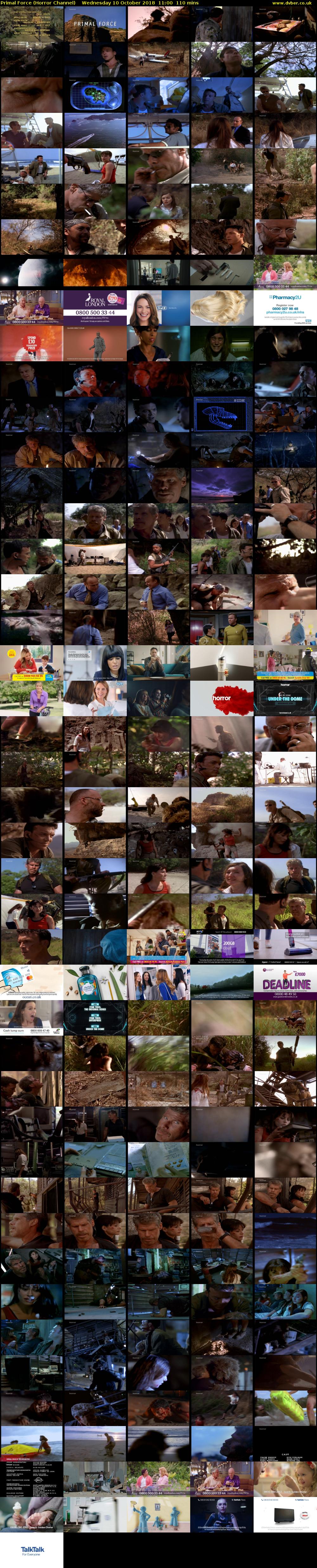 Primal Force (Horror Channel) Wednesday 10 October 2018 11:00 - 12:50
