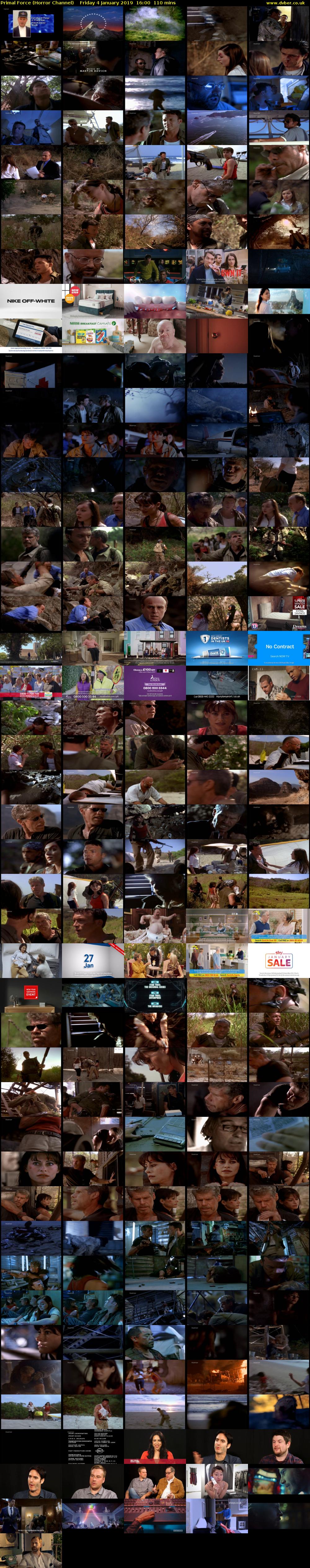 Primal Force (Horror Channel) Friday 4 January 2019 16:00 - 17:50