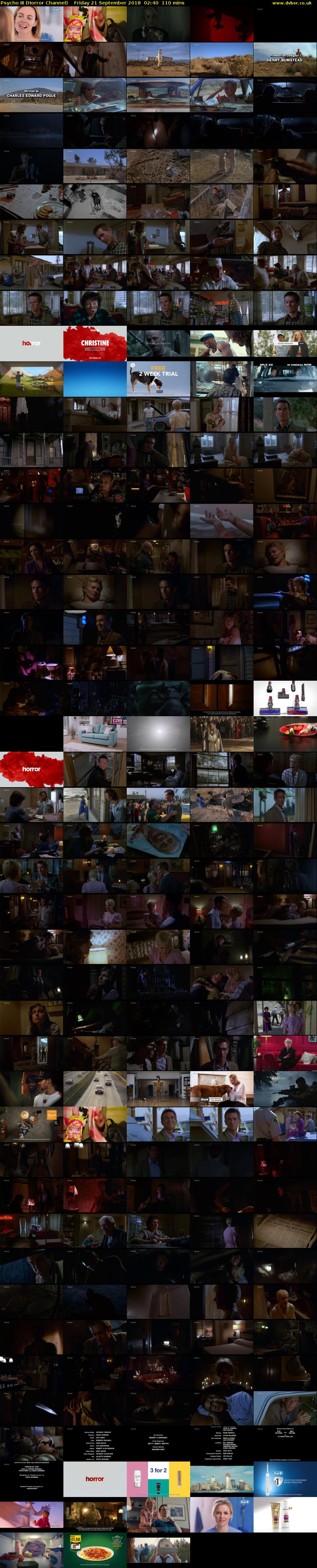 Psycho III (Horror Channel) Friday 21 September 2018 02:40 - 04:30