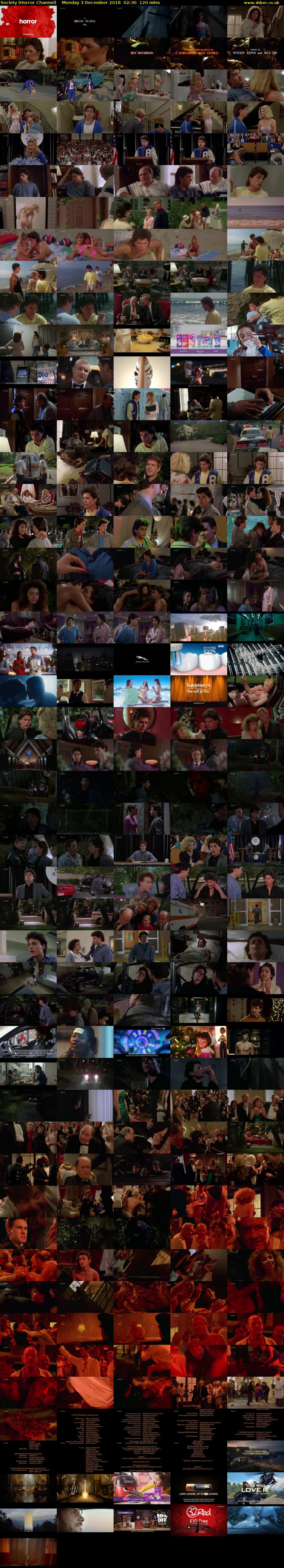 Society (Horror Channel) Monday 3 December 2018 02:30 - 04:30