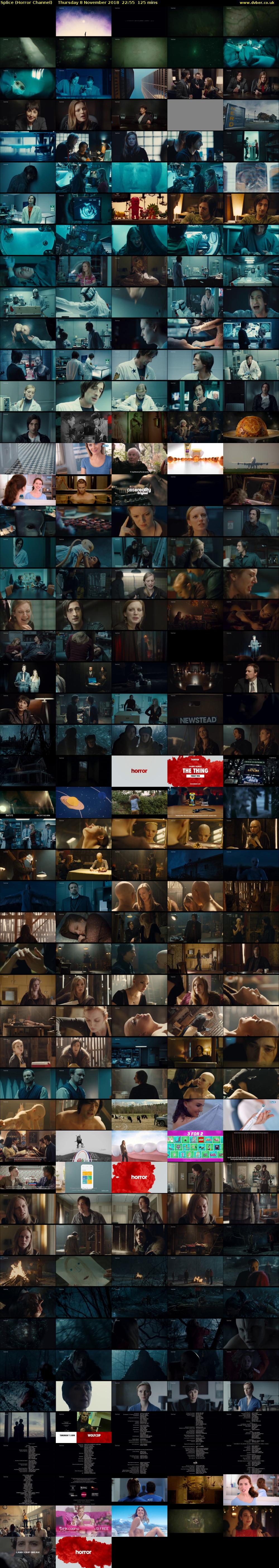 Splice (Horror Channel) Thursday 8 November 2018 22:55 - 01:00