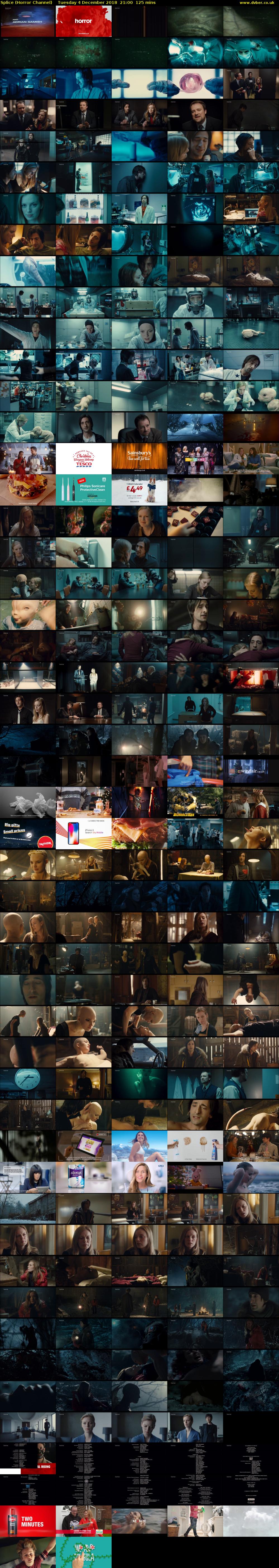 Splice (Horror Channel) Tuesday 4 December 2018 21:00 - 23:05