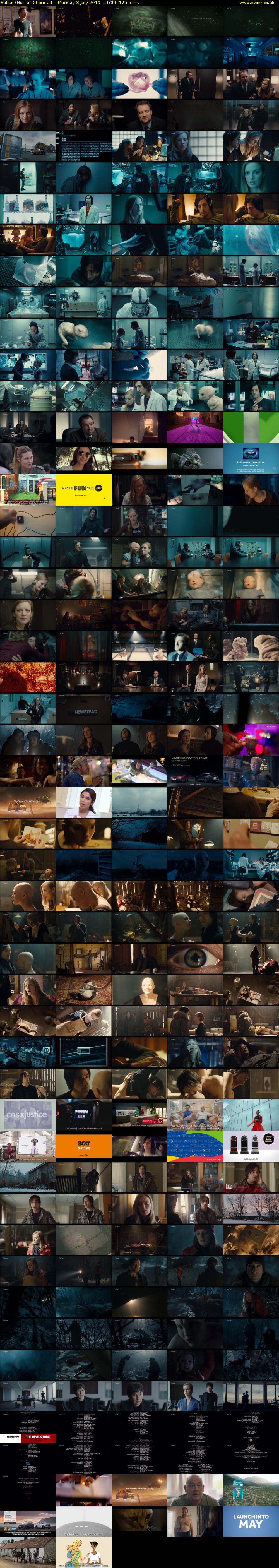 Splice (Horror Channel) Monday 8 July 2019 21:00 - 23:05