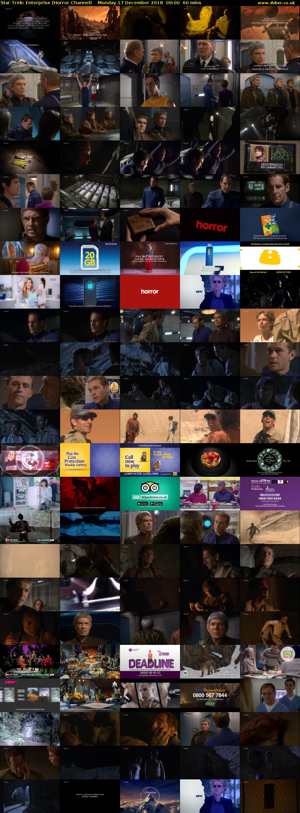 Star Trek: Enterprise (Horror Channel) Monday 17 December 2018 09:00 - 10:00