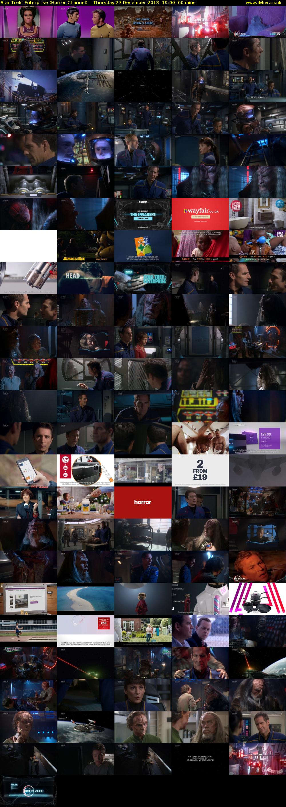 Star Trek: Enterprise (Horror Channel) Thursday 27 December 2018 19:00 - 20:00