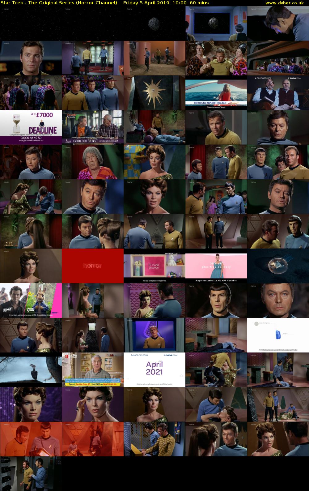 Star Trek - The Original Series (Horror Channel) Friday 5 April 2019 10:00 - 11:00