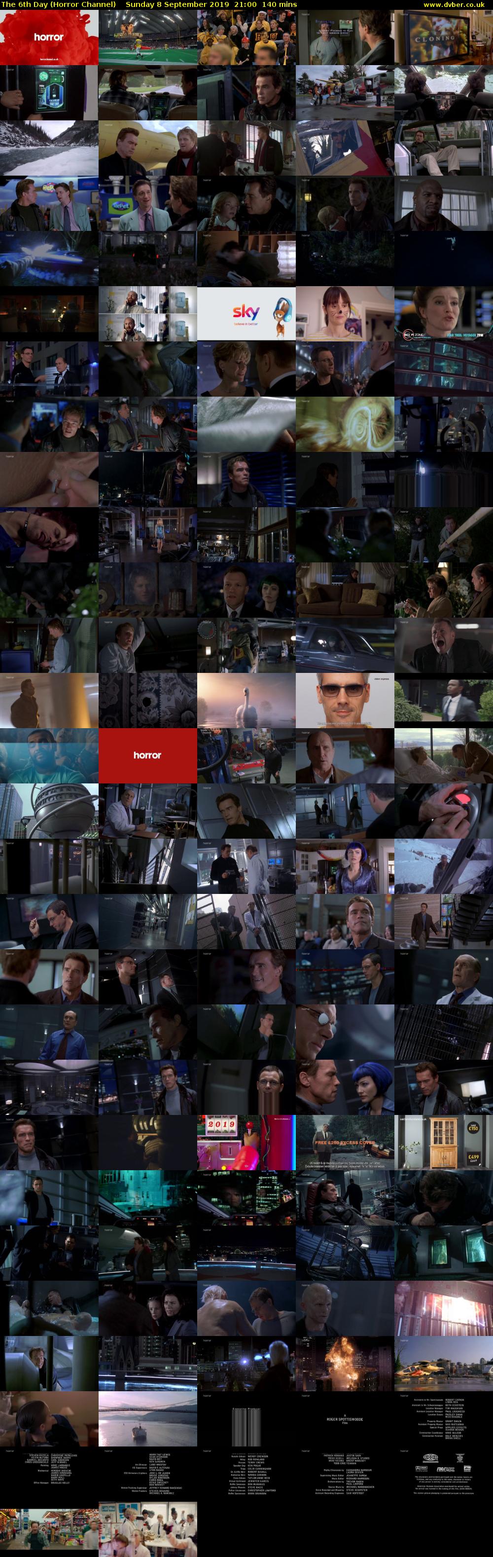 The 6th Day (Horror Channel) Sunday 8 September 2019 21:00 - 23:20