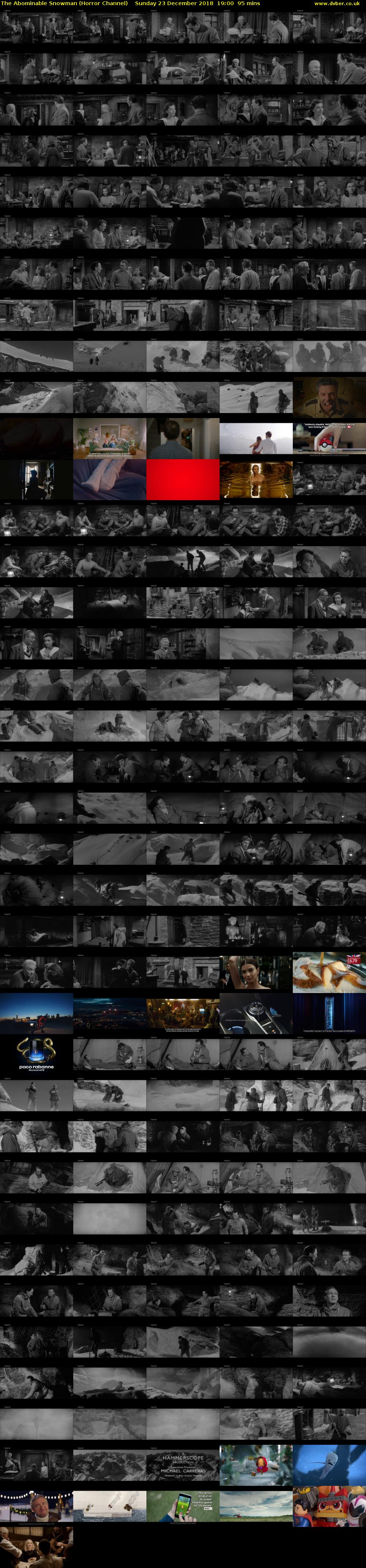 The Abominable Snowman (Horror Channel) Sunday 23 December 2018 19:00 - 20:35