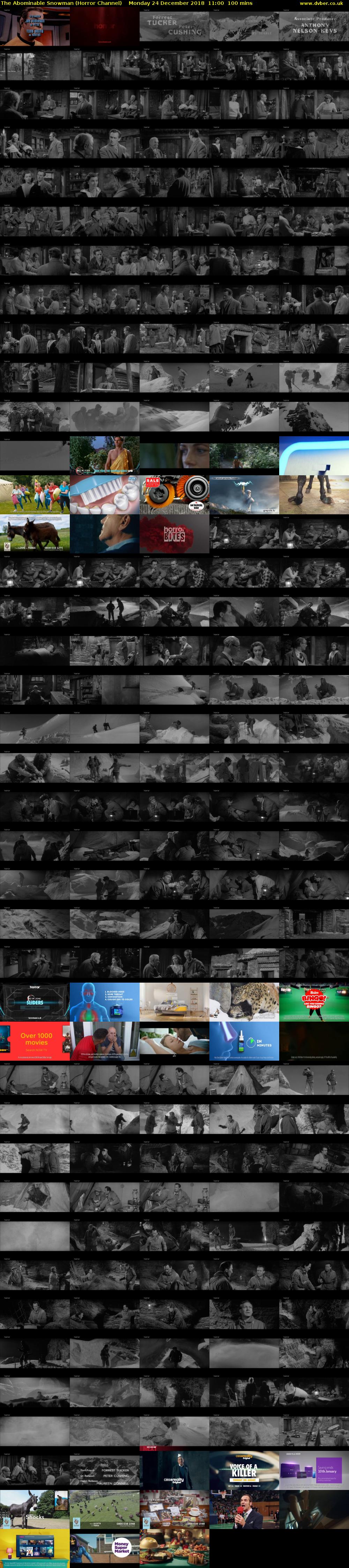 The Abominable Snowman (Horror Channel) Monday 24 December 2018 11:00 - 12:40