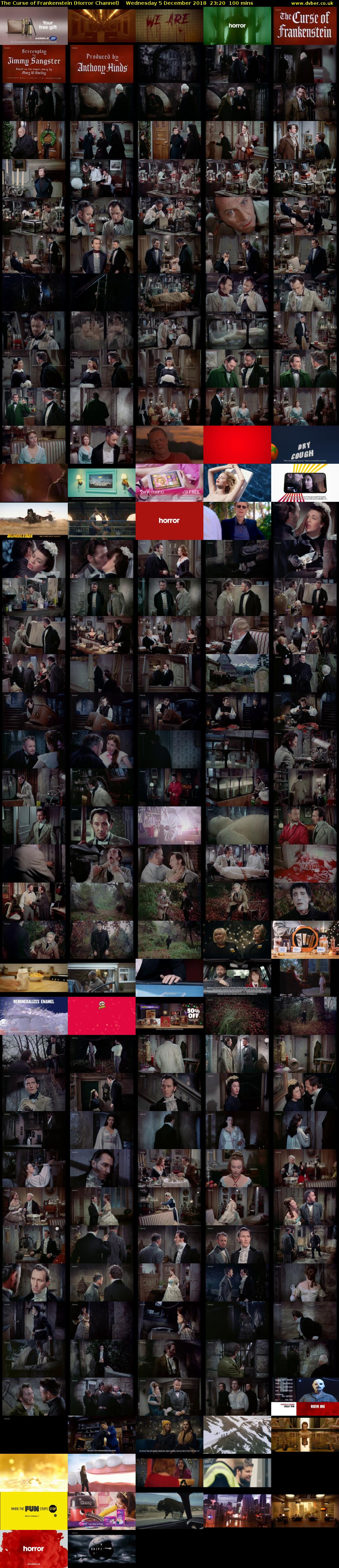 The Curse of Frankenstein (Horror Channel) Wednesday 5 December 2018 23:20 - 01:00