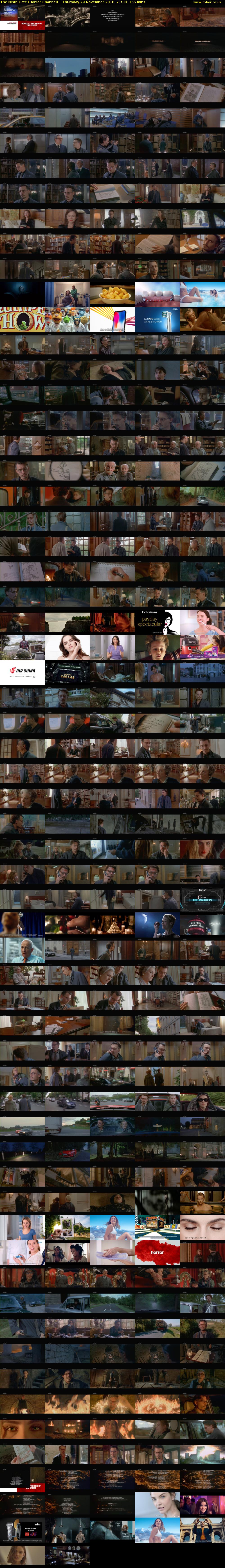 The Ninth Gate (Horror Channel) Thursday 29 November 2018 21:00 - 23:35