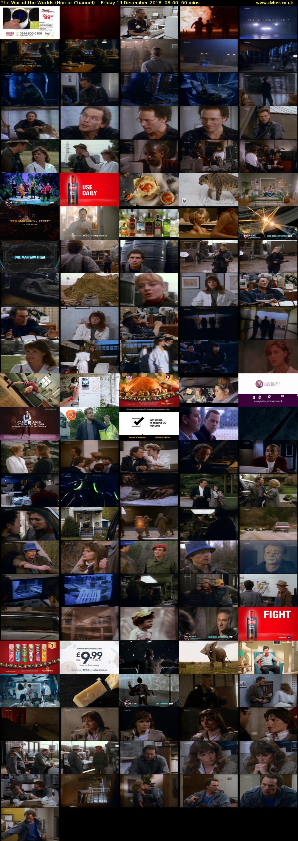 The War of the Worlds (Horror Channel) Friday 14 December 2018 08:00 - 09:00