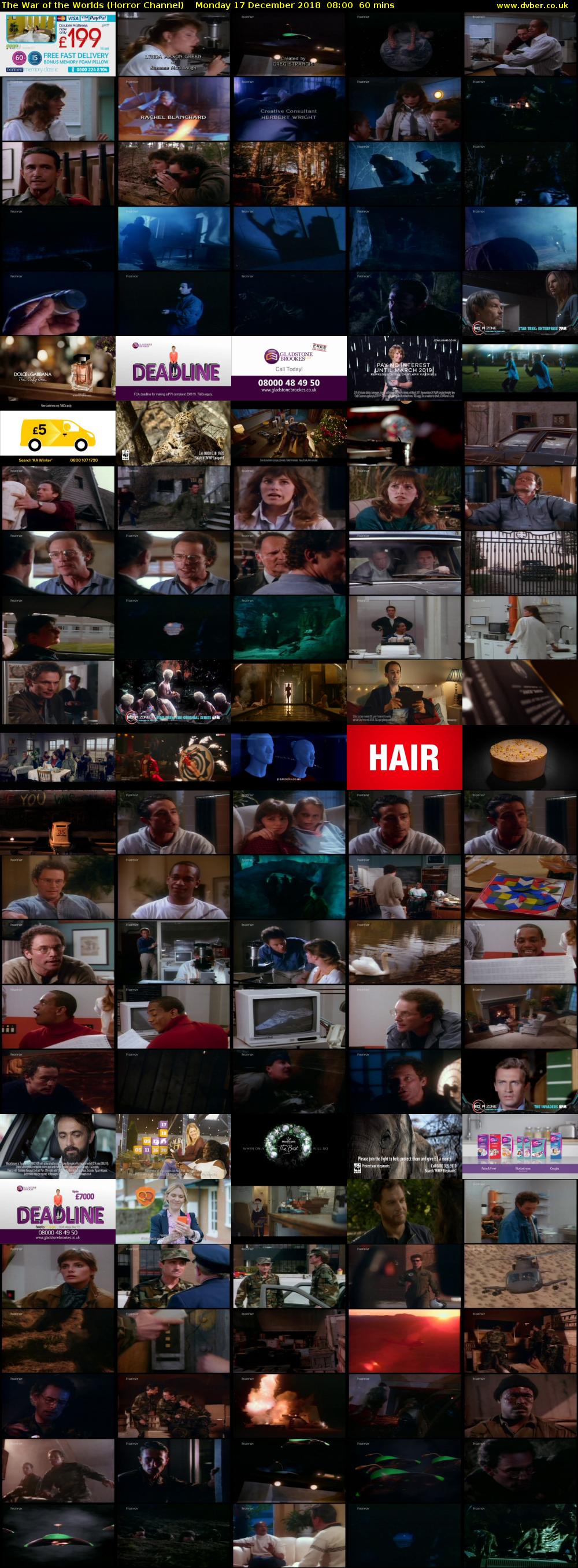 The War of the Worlds (Horror Channel) Monday 17 December 2018 08:00 - 09:00