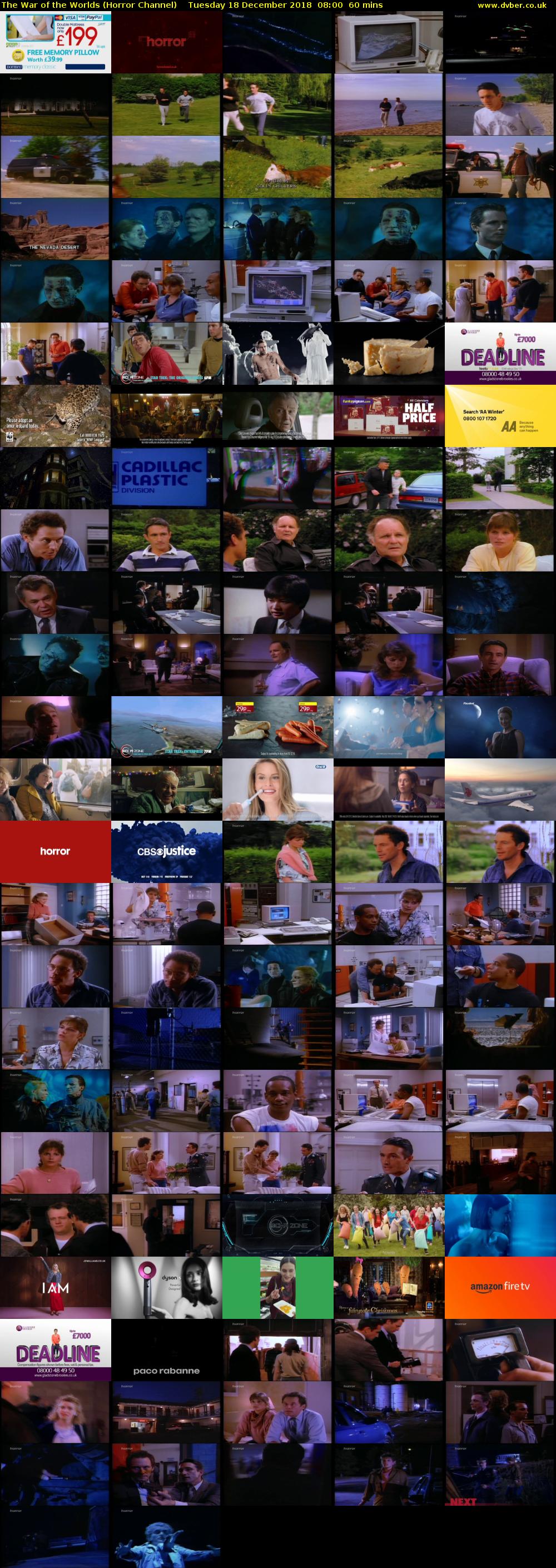 The War of the Worlds (Horror Channel) Tuesday 18 December 2018 08:00 - 09:00