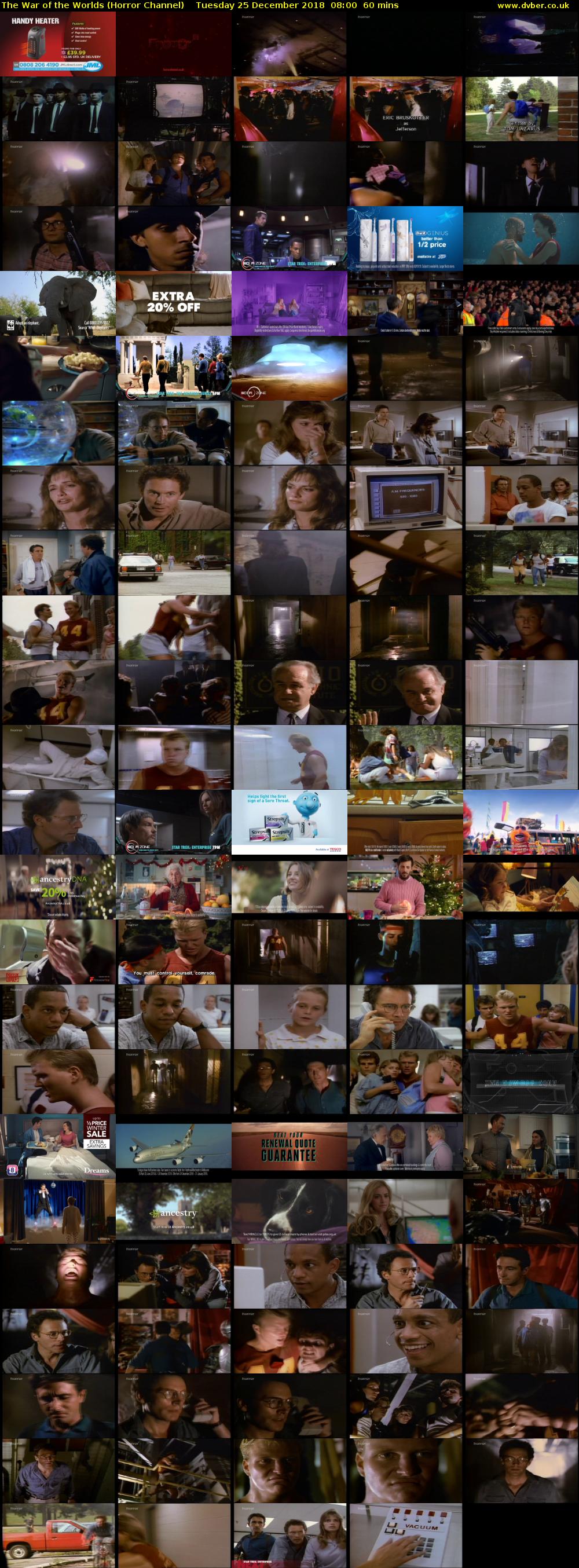 The War of the Worlds (Horror Channel) Tuesday 25 December 2018 08:00 - 09:00