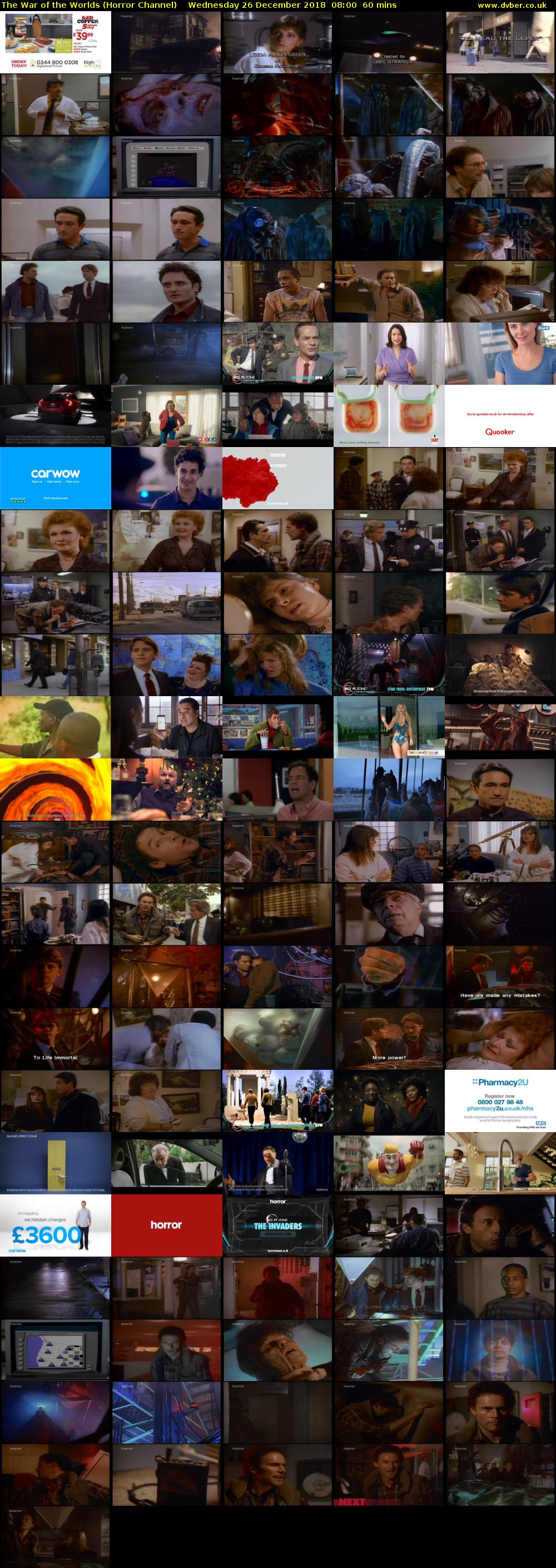 The War of the Worlds (Horror Channel) Wednesday 26 December 2018 08:00 - 09:00