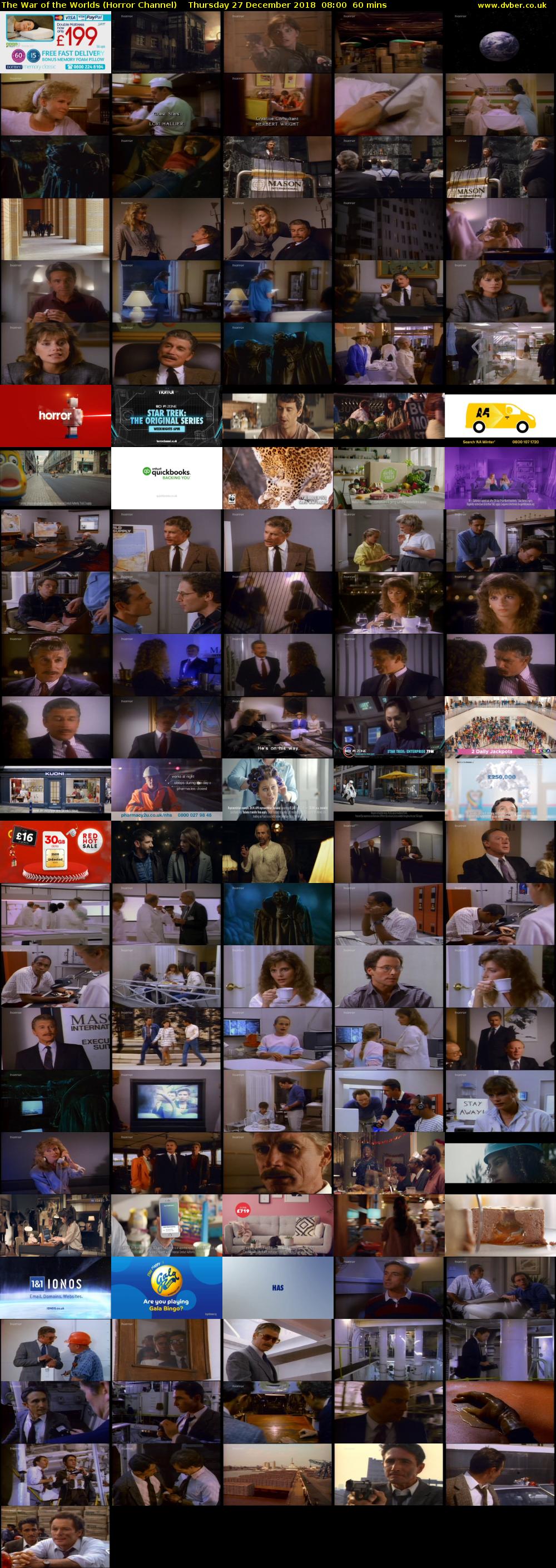 The War of the Worlds (Horror Channel) Thursday 27 December 2018 08:00 - 09:00