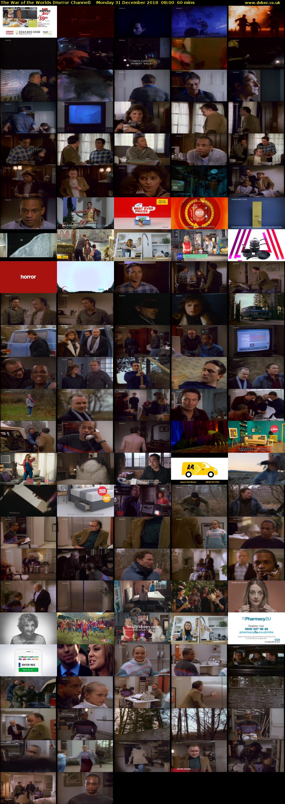 The War of the Worlds (Horror Channel) Monday 31 December 2018 08:00 - 09:00