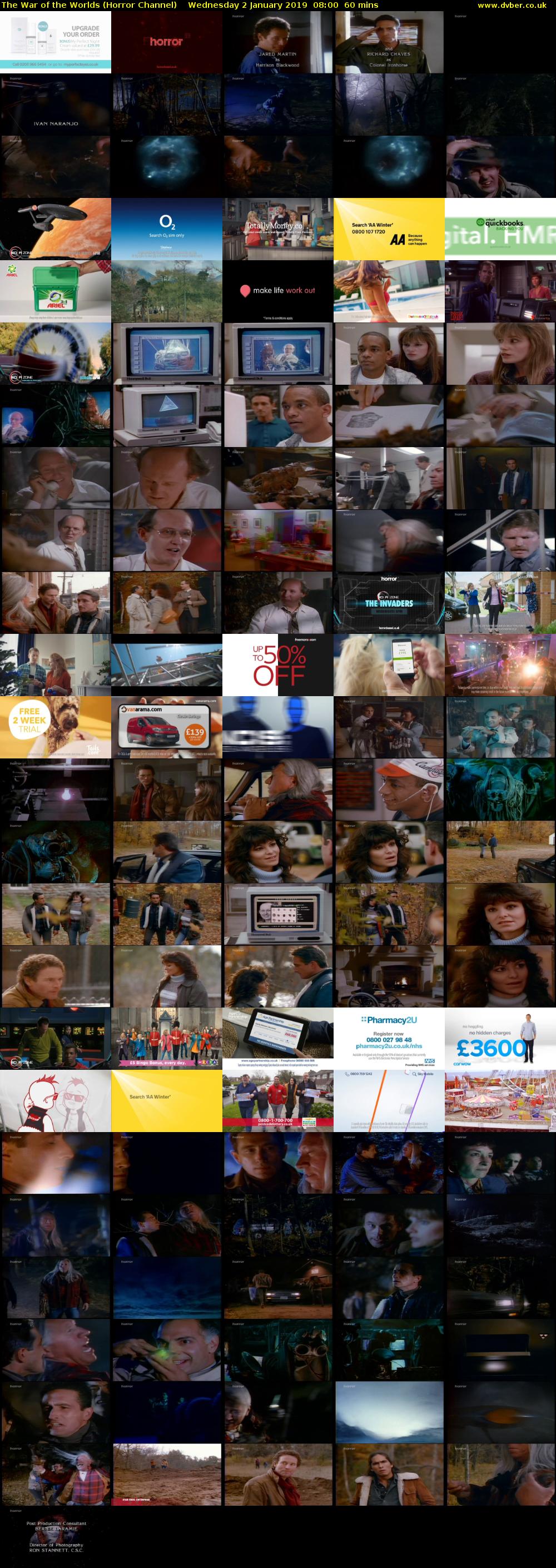 The War of the Worlds (Horror Channel) Wednesday 2 January 2019 08:00 - 09:00