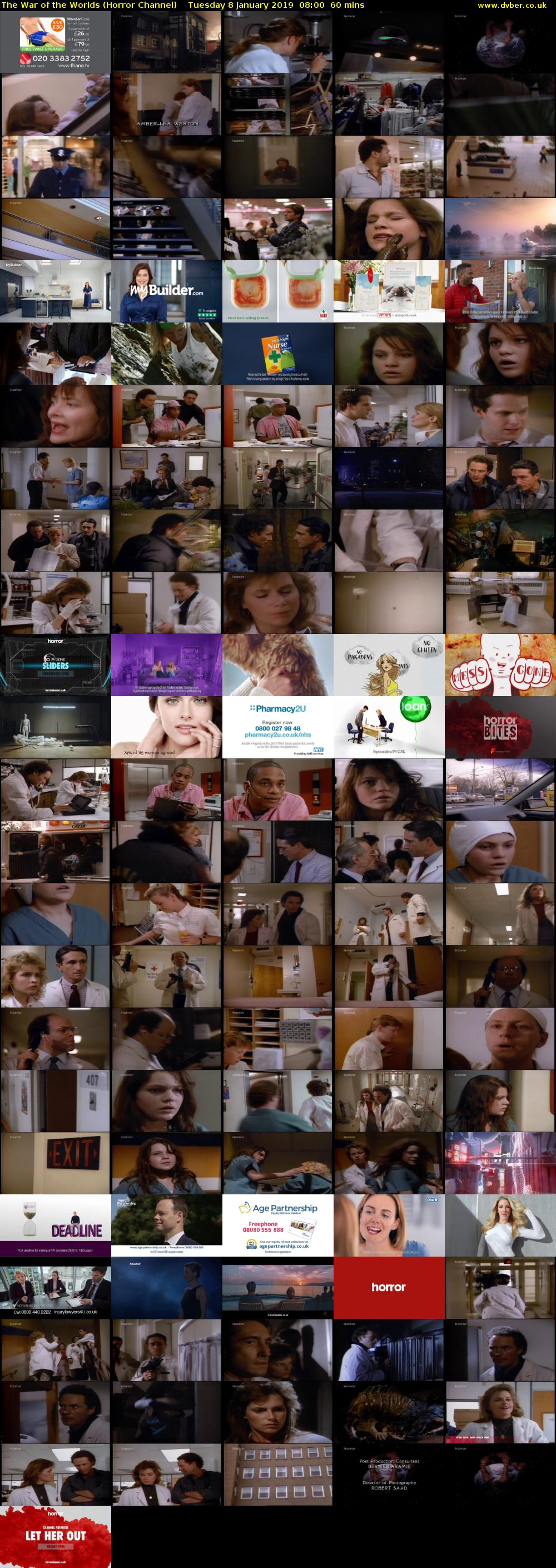 The War of the Worlds (Horror Channel) Tuesday 8 January 2019 08:00 - 09:00