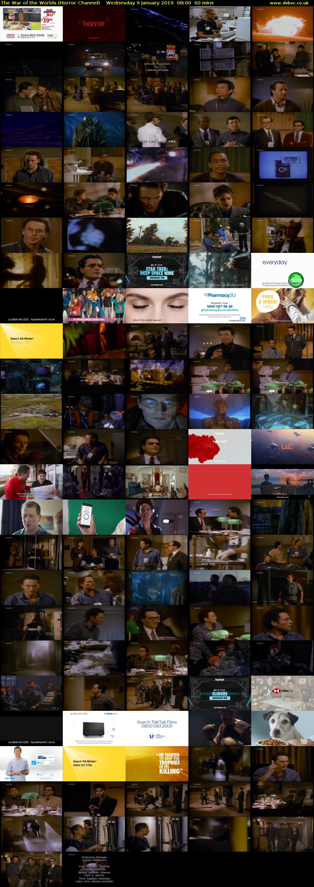 The War of the Worlds (Horror Channel) Wednesday 9 January 2019 08:00 - 09:00