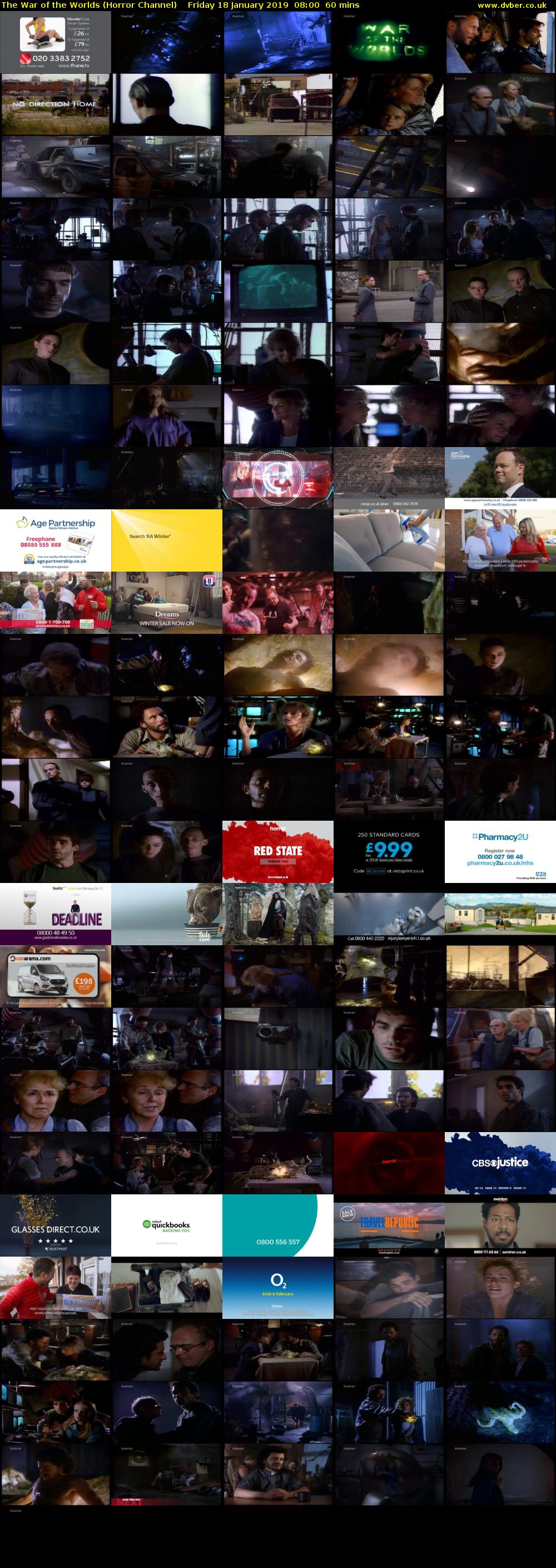 The War of the Worlds (Horror Channel) Friday 18 January 2019 08:00 - 09:00