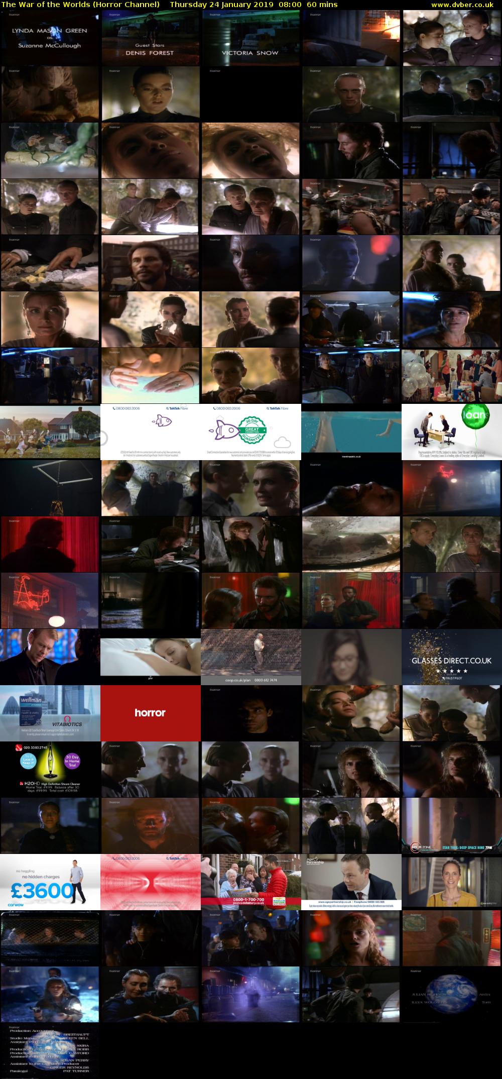 The War of the Worlds (Horror Channel) Thursday 24 January 2019 08:00 - 09:00