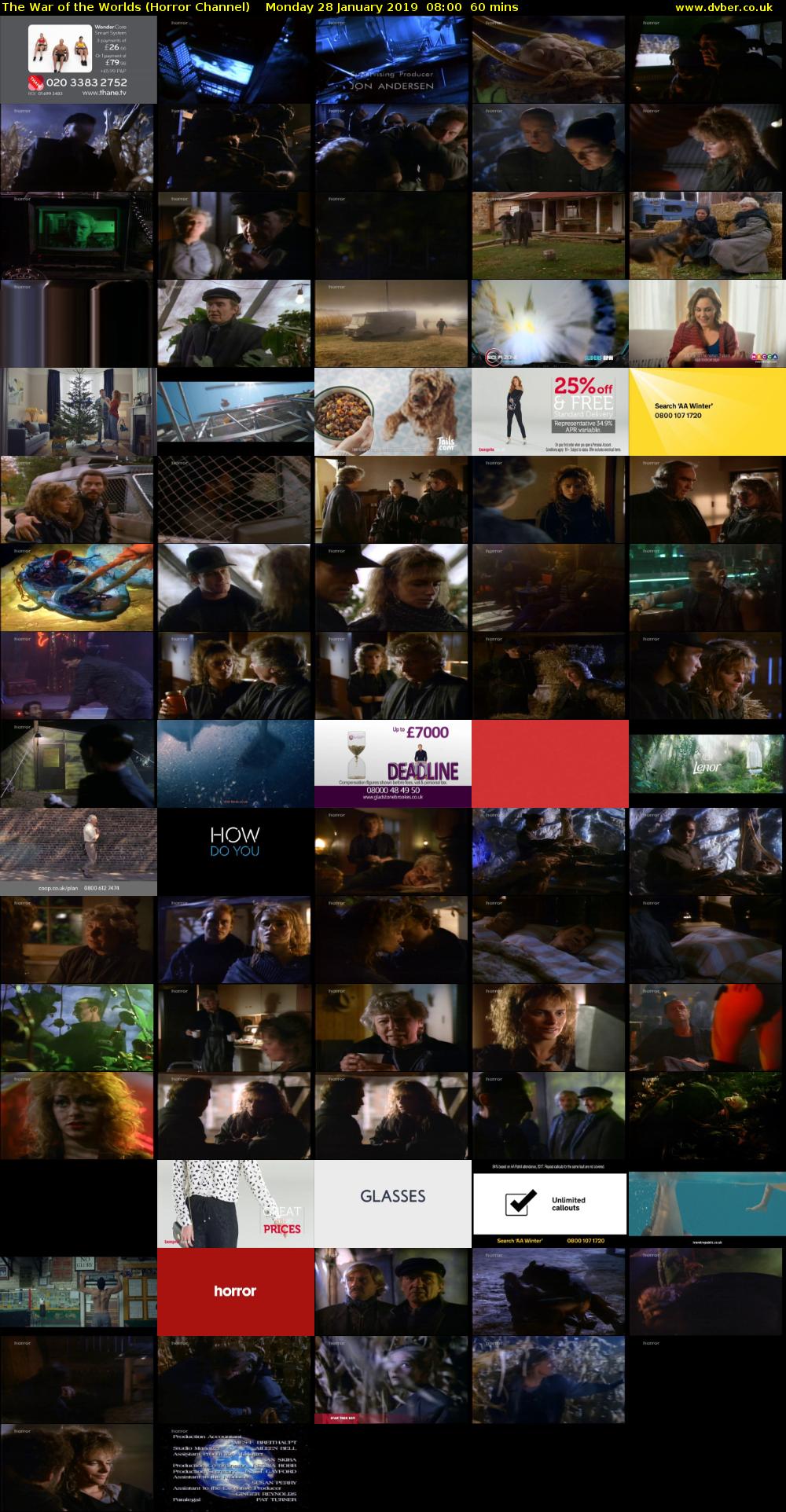 The War of the Worlds (Horror Channel) Monday 28 January 2019 08:00 - 09:00