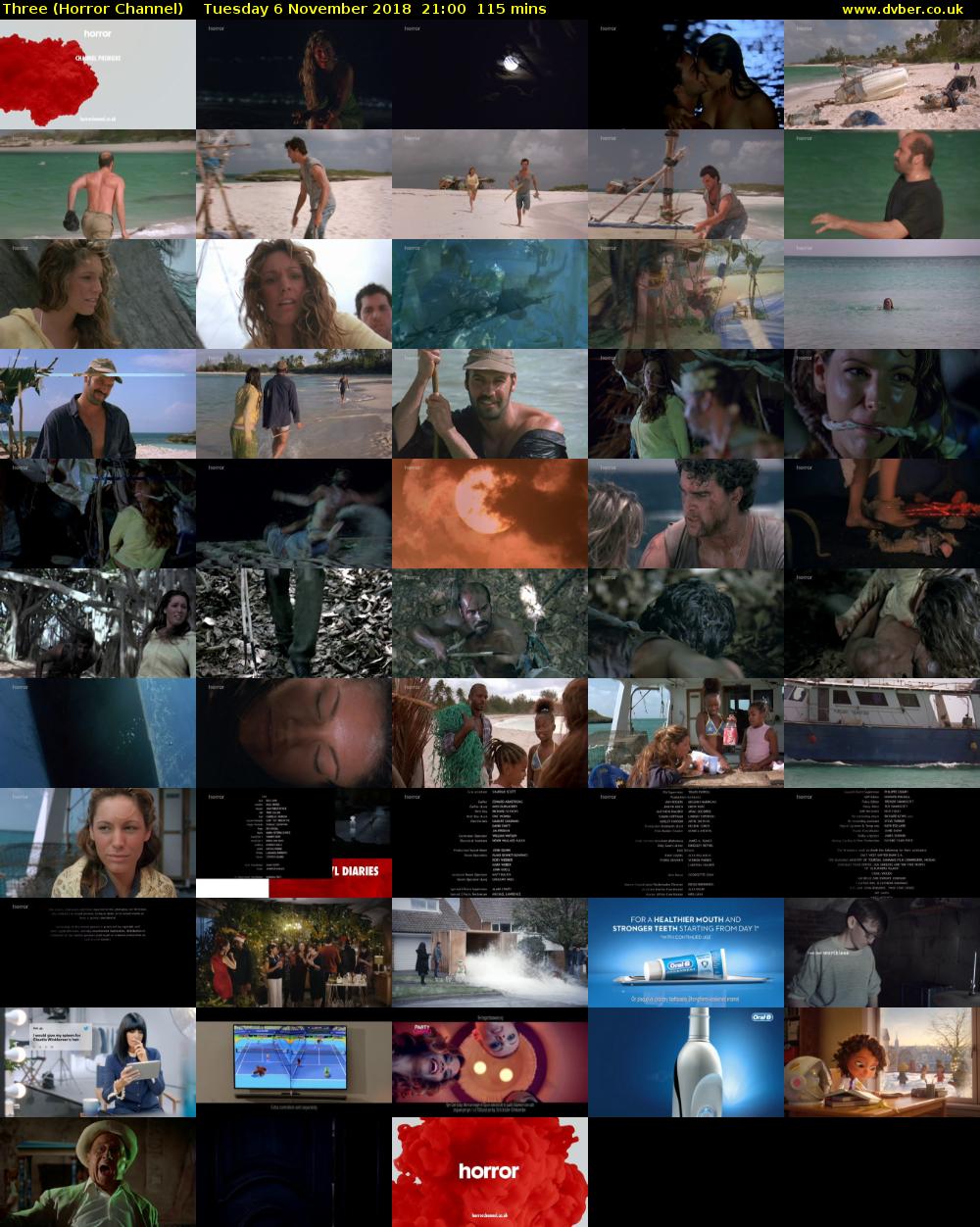 Three (Horror Channel) Tuesday 6 November 2018 21:00 - 22:55